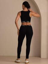 [Negro] SilkSilky-ES Sleeveless Crew Neck Women's Outfit Sets 002