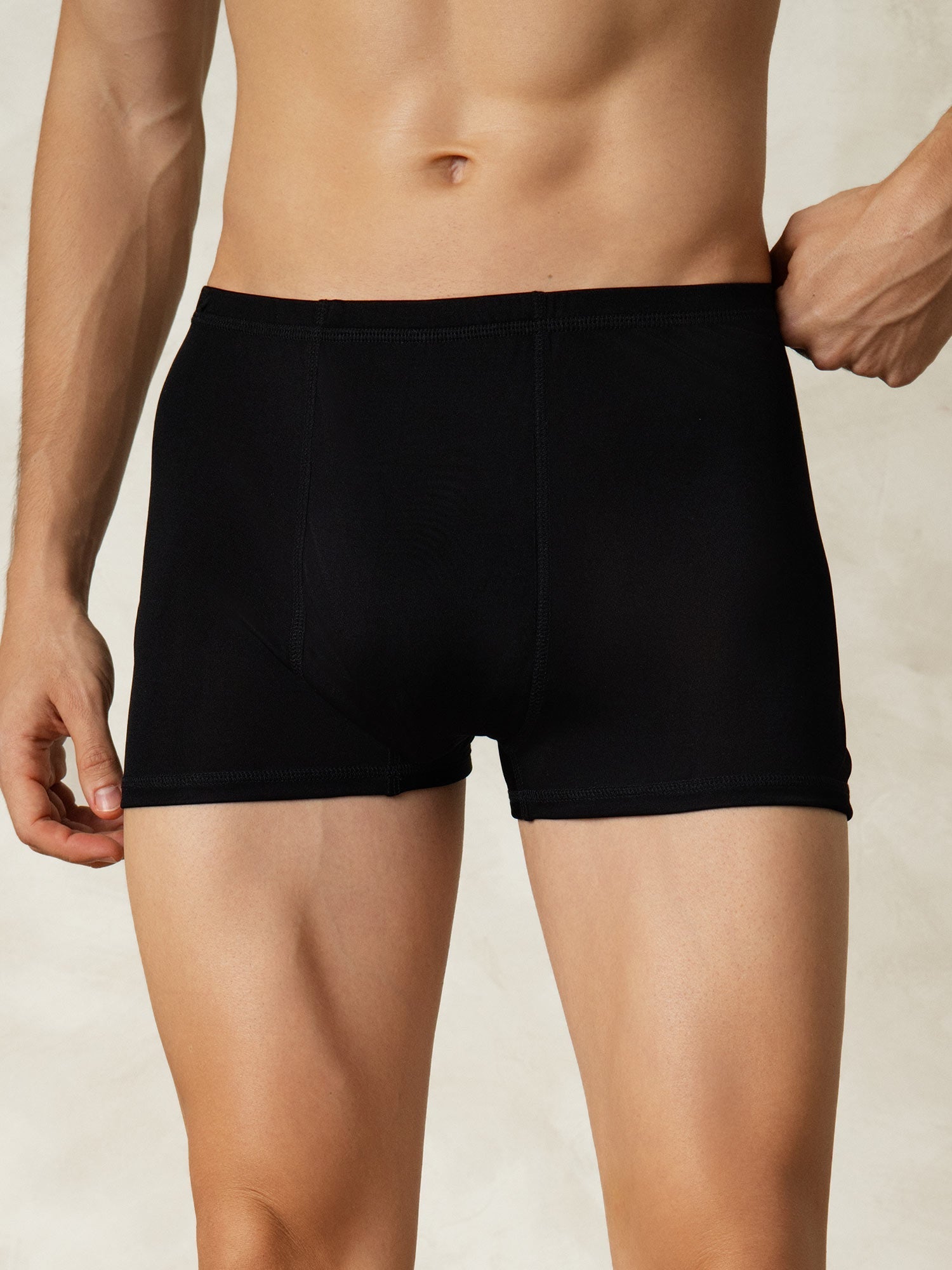 [Negro] SilkSilky-ES Tejido de seda Mens Underwear 003