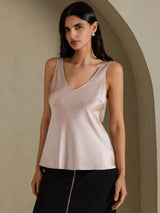 [Gris Sombra] SilkSilky-ES Sleeveless V Neck Top de tirantes 003