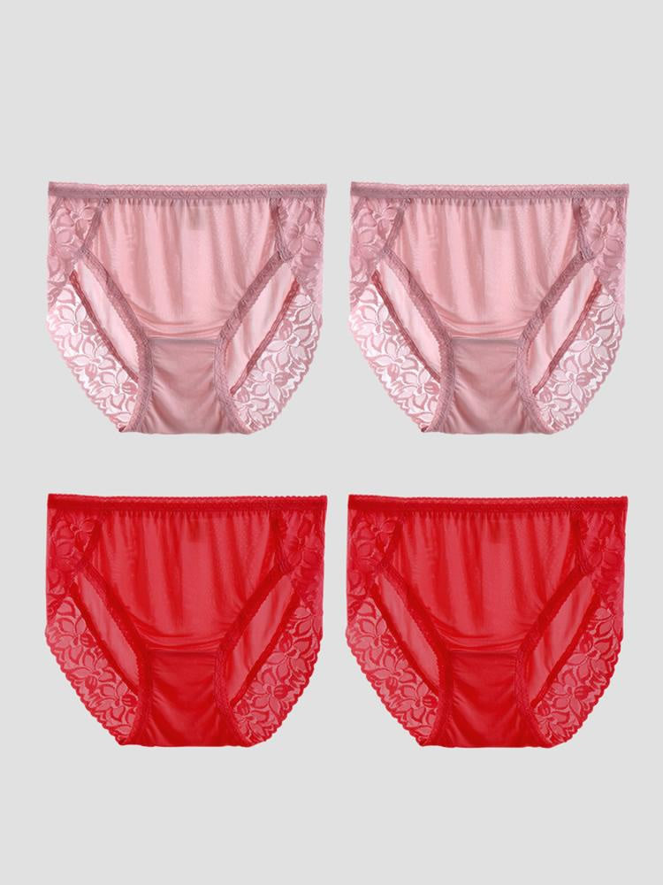SilkSilky-ES Tejido de seda Panty Rosa+Rojo 003