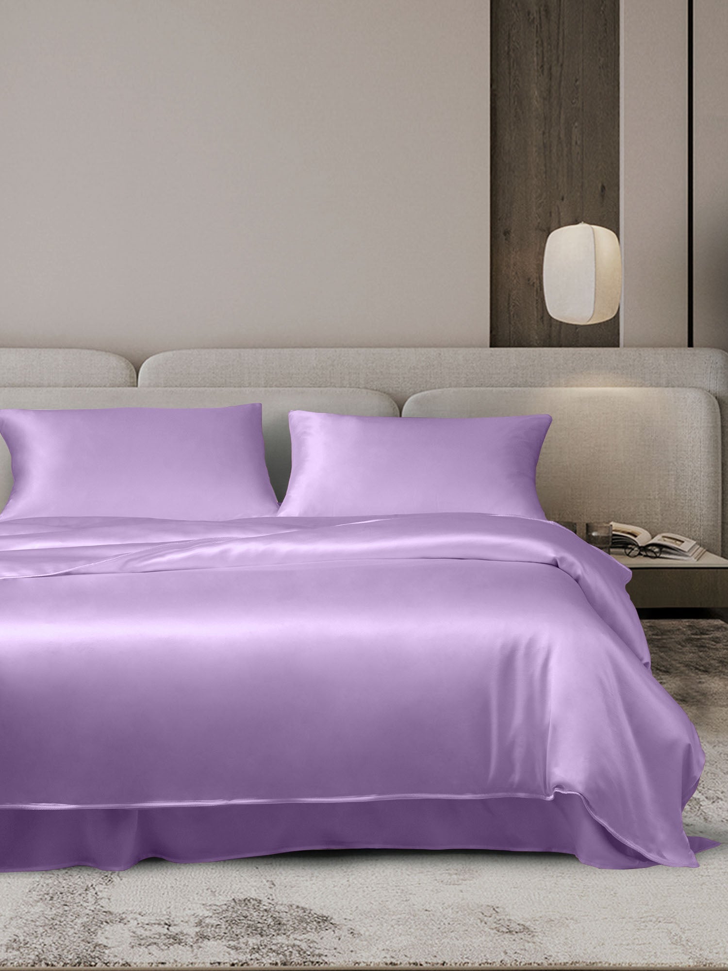 [Lavanda] SilkSilky-ES 19Momme Juego de ropa de cama 001