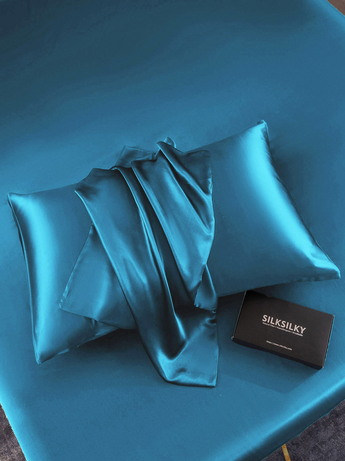[Azul Real] SilkSilky-ES 19Momme Seda Pura Pillowcase 005