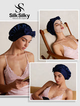 [Azul Oscuro] SilkSilky-ES Gorros De Dormir 005