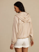[MarrónClaro] SilkSilky-ES Manga larga Cuello Alto Chaqueta de mujer 002