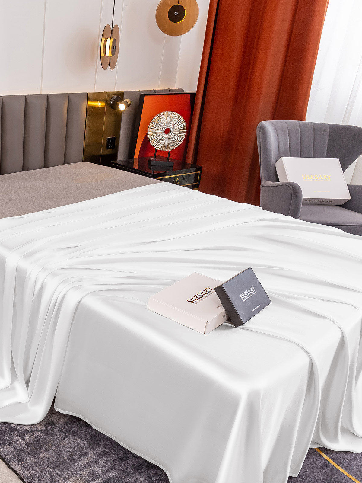 [Blanco] SilkSilky-ES 19Momme Seda Pura Sheet 001