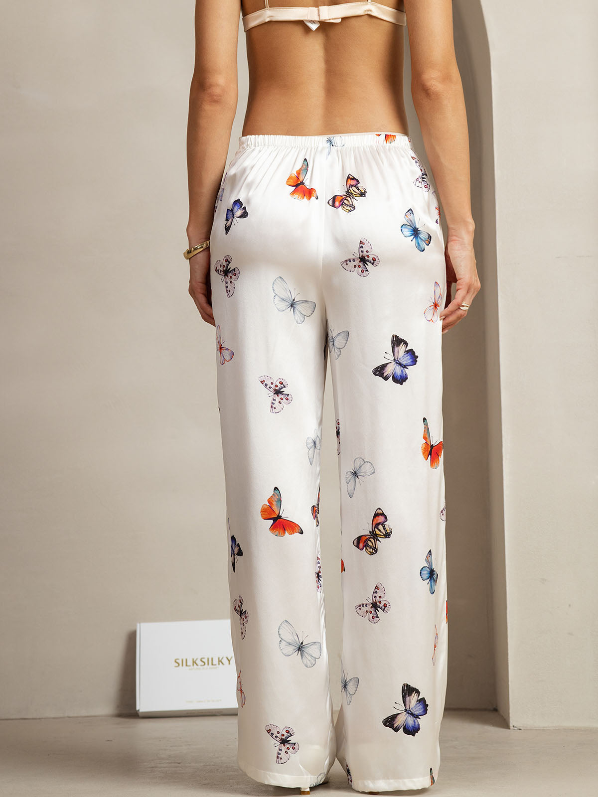 [Mariposa Blanca] SilkSilky-ES 19Momme Seda Womens Pants 002