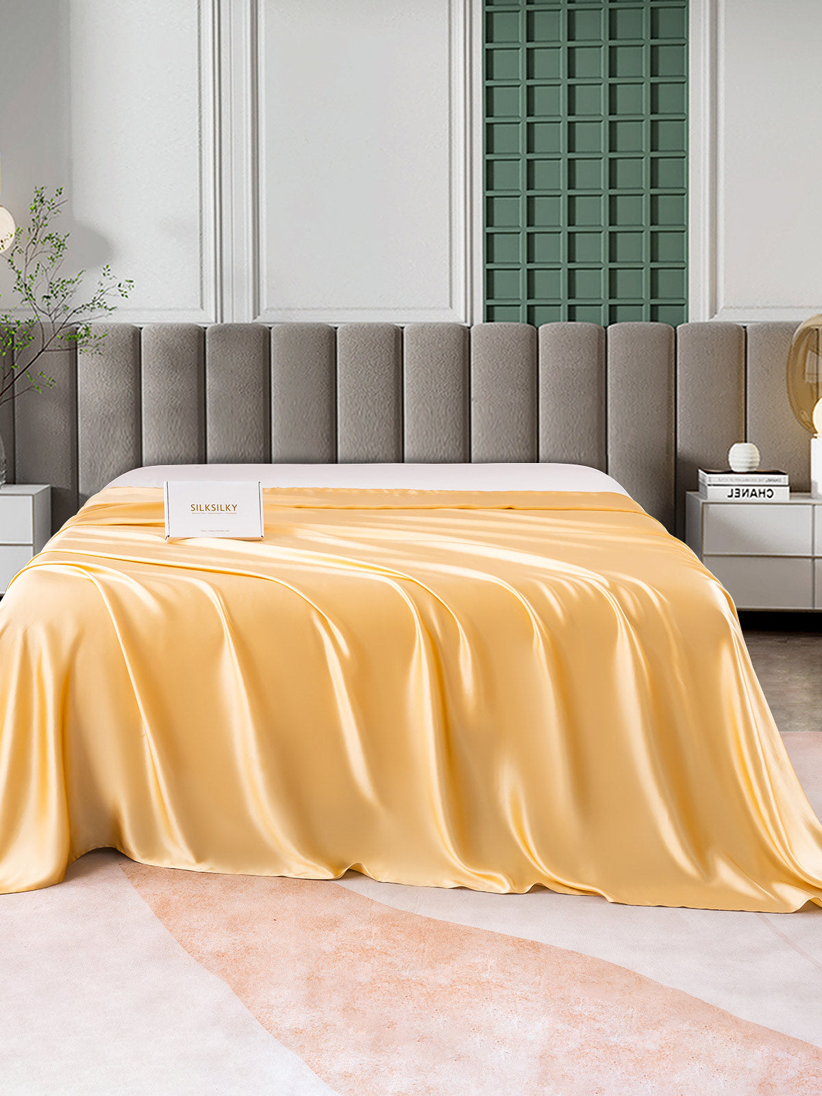 [Champán] SilkSilky-ES 25Momme Seda Pura Sheet 001