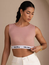 [Rosa] SilkSilky-ES Sleeveless Crew Neck Top de tirantes 005