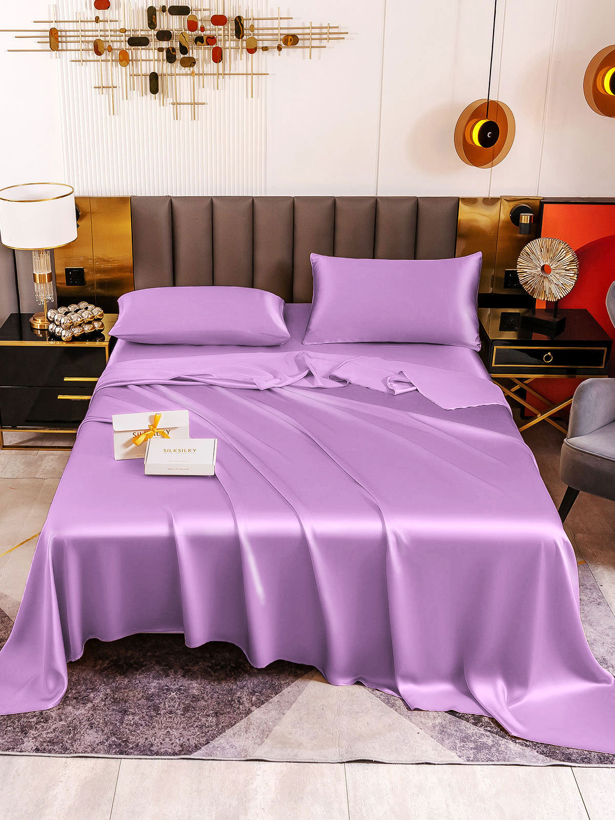 [Lavanda] SilkSilky-ES 19Momme Seda Pura Bedding Set 002