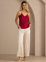 [Vino] SilkSilky-ES Spaghetti Strap V Neck Top de tirantes 006