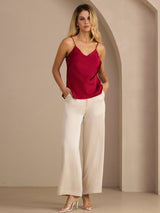 [Vino] SilkSilky-ES Spaghetti Strap V Neck Top de tirantes 006