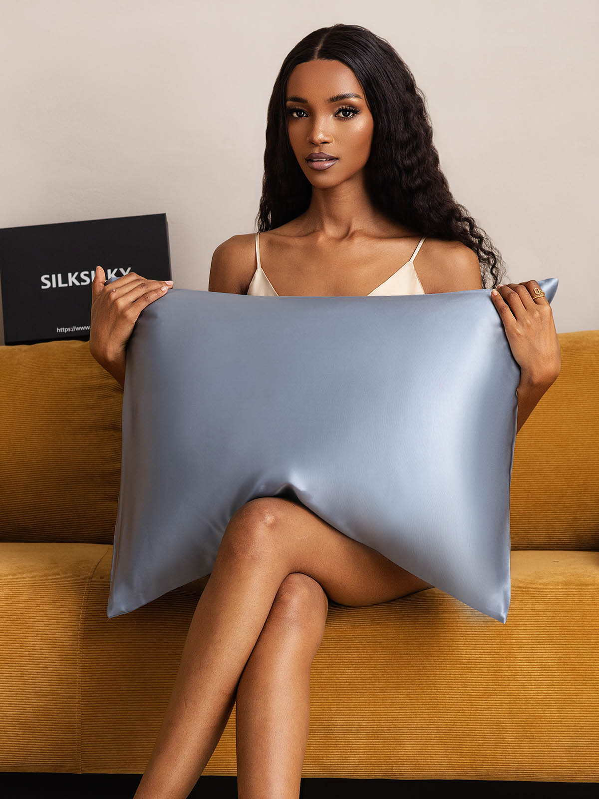 [Azul Grisáceo] SilkSilky-ES 19Momme Seda Pura Pillowcase 004