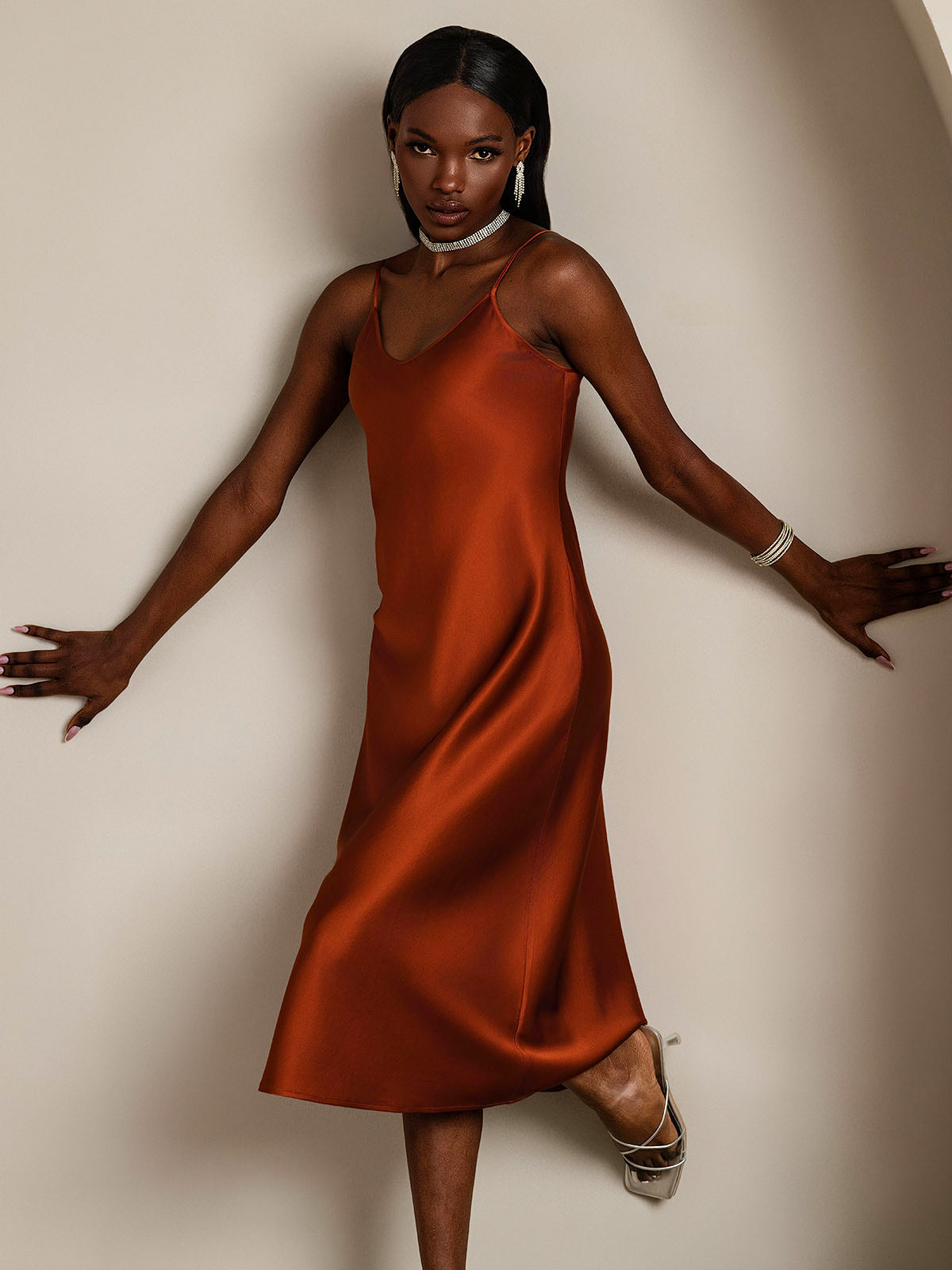 [Caramelo] SilkSilky-ES Seda Pura Dress 006