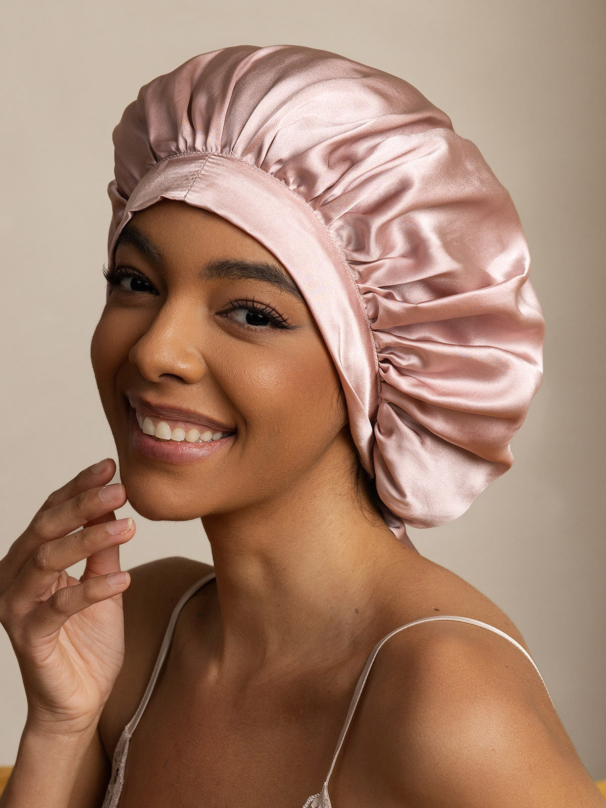 [Rosa] SilkSilky-ES Seda Pura Sleep Cap 005