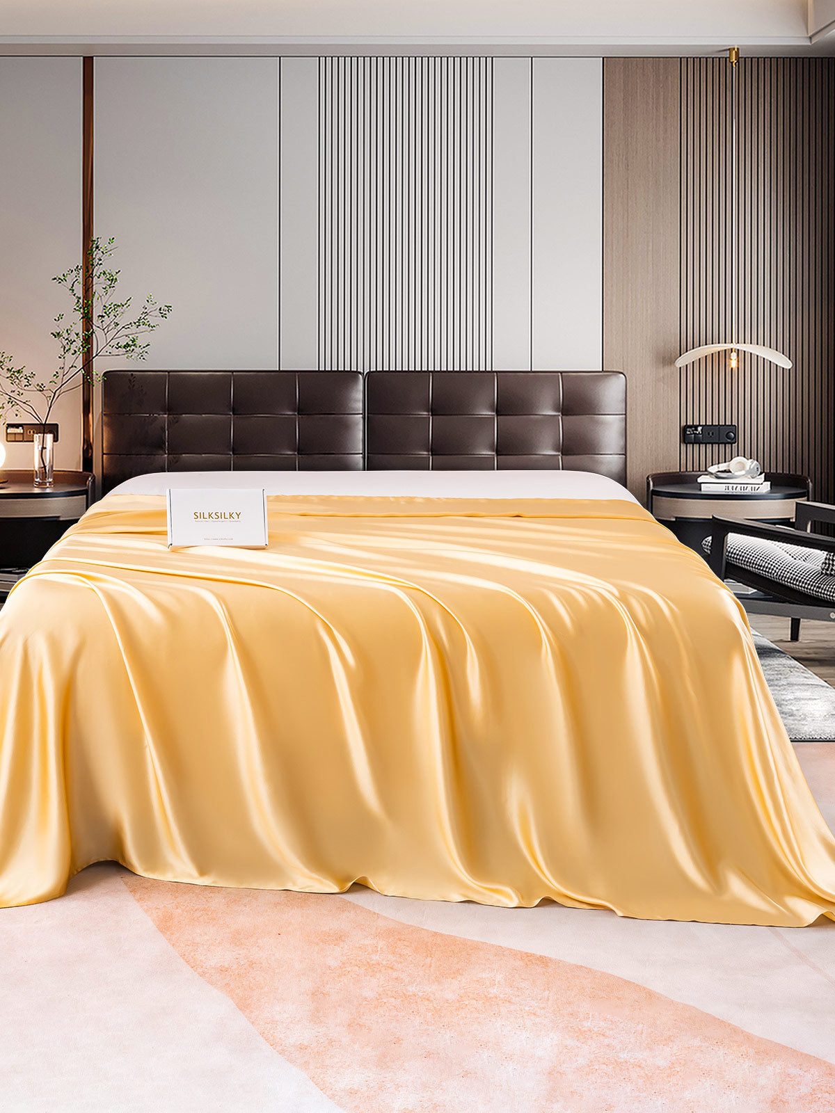 [Champán] SilkSilky-ES 22Momme Seda Pura Sheet 001