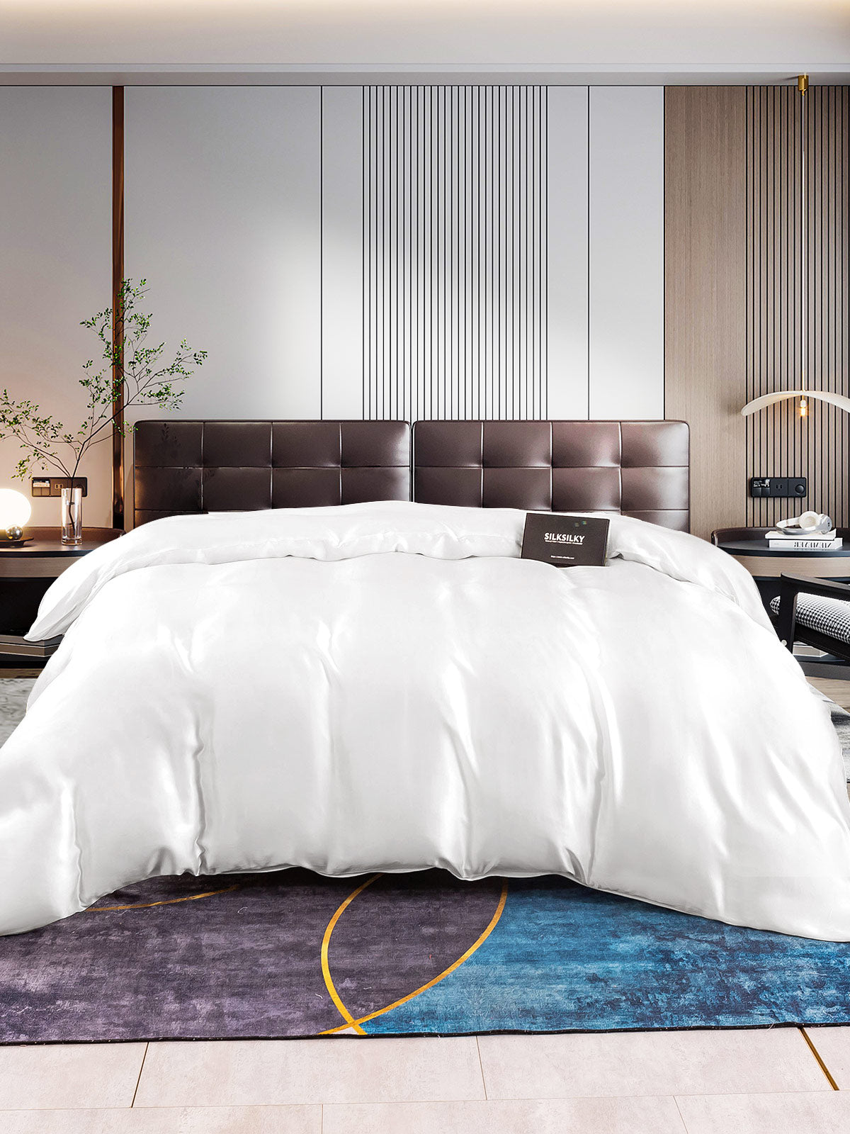 [Blanco] SilkSilky-ES 22Momme Seda Pura Duvet Cover 001