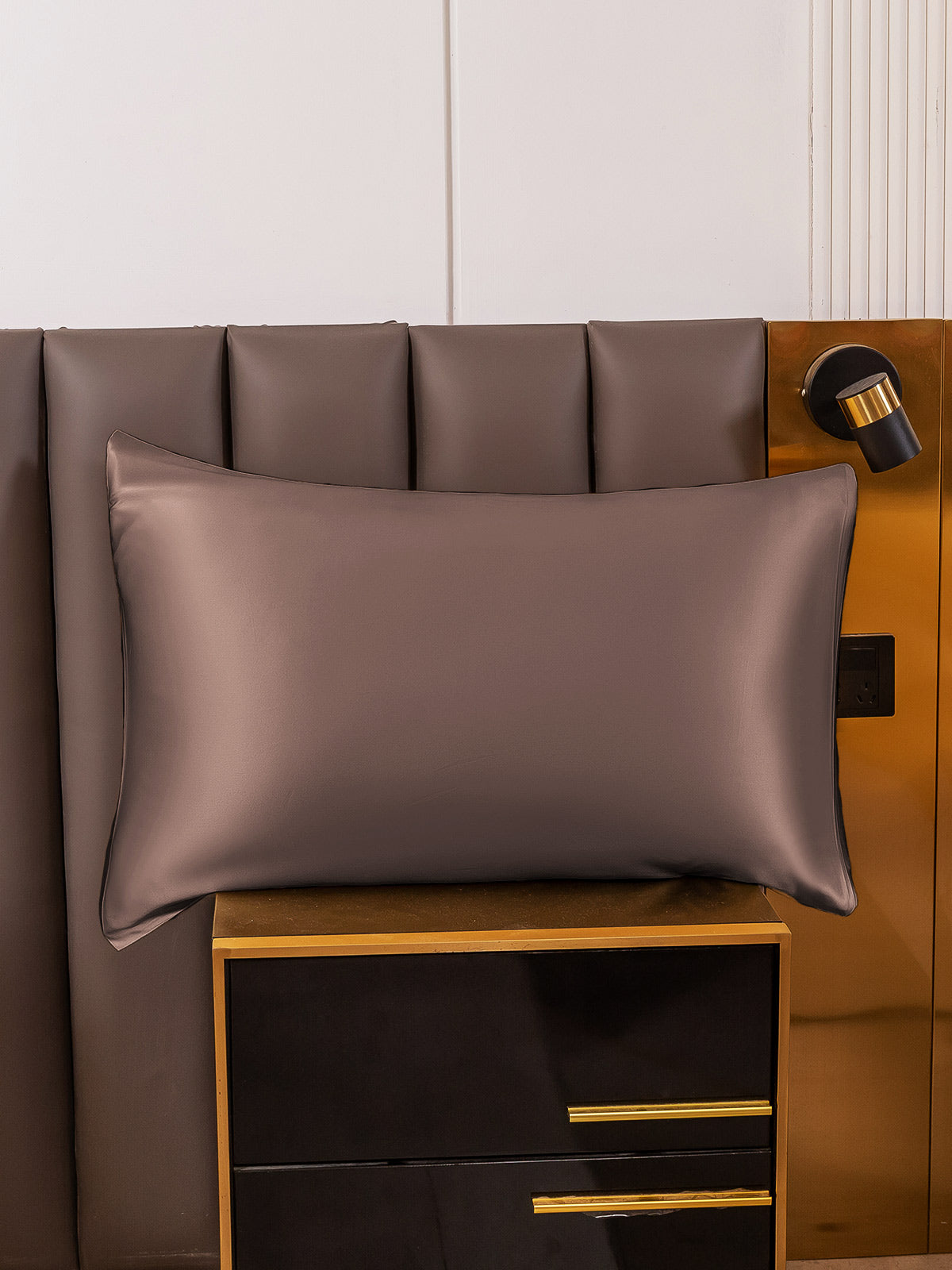 [Marrón] SilkSilky-ES 19Momme Seda Pura Pillowcase 001