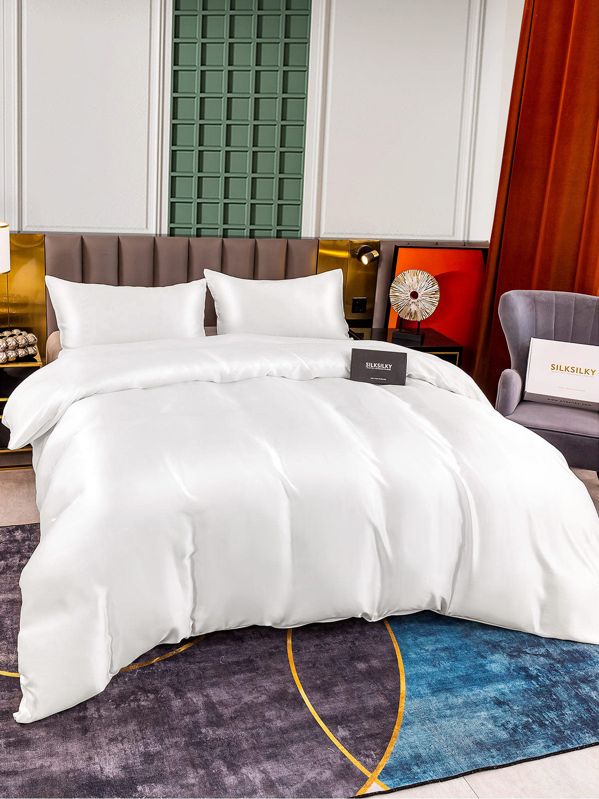 [Blanco] SilkSilky-ES 25Momme Seda Pura Bedding Set 003