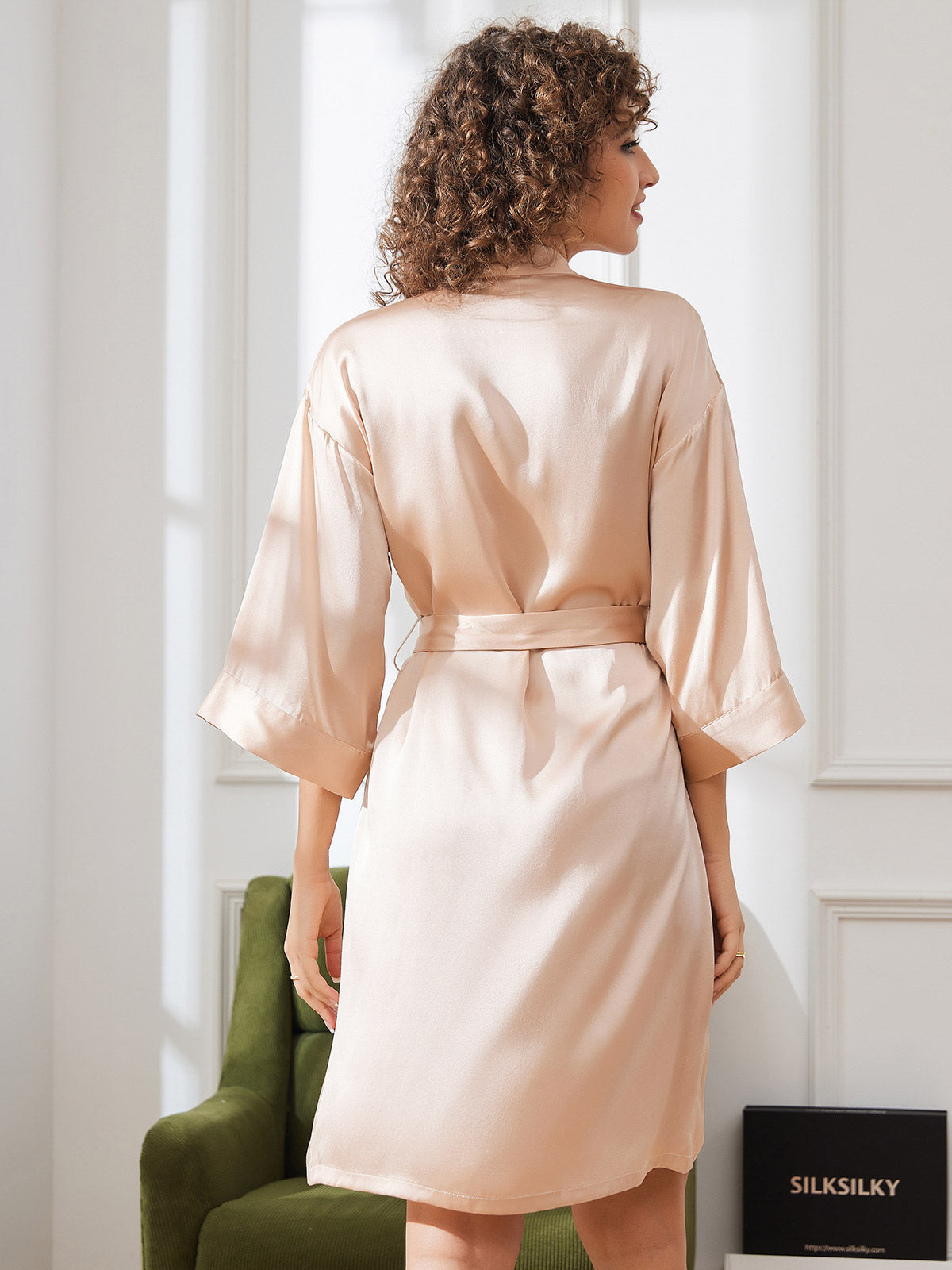 [Champán] SilkSilky-ES Seda Pura Womens Robe 002
