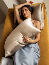 [Beige+Caqui] SilkSilky-ES Fundas De Almohada 004