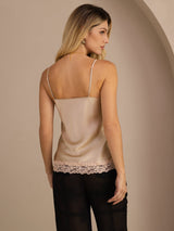 [Champán] SilkSilky-ES V Neck Top de tirantes 002