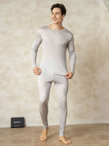 [Plata] SilkSilky-ES Long Sleeve Round Neck Ropa Interior Larga Hombre 003