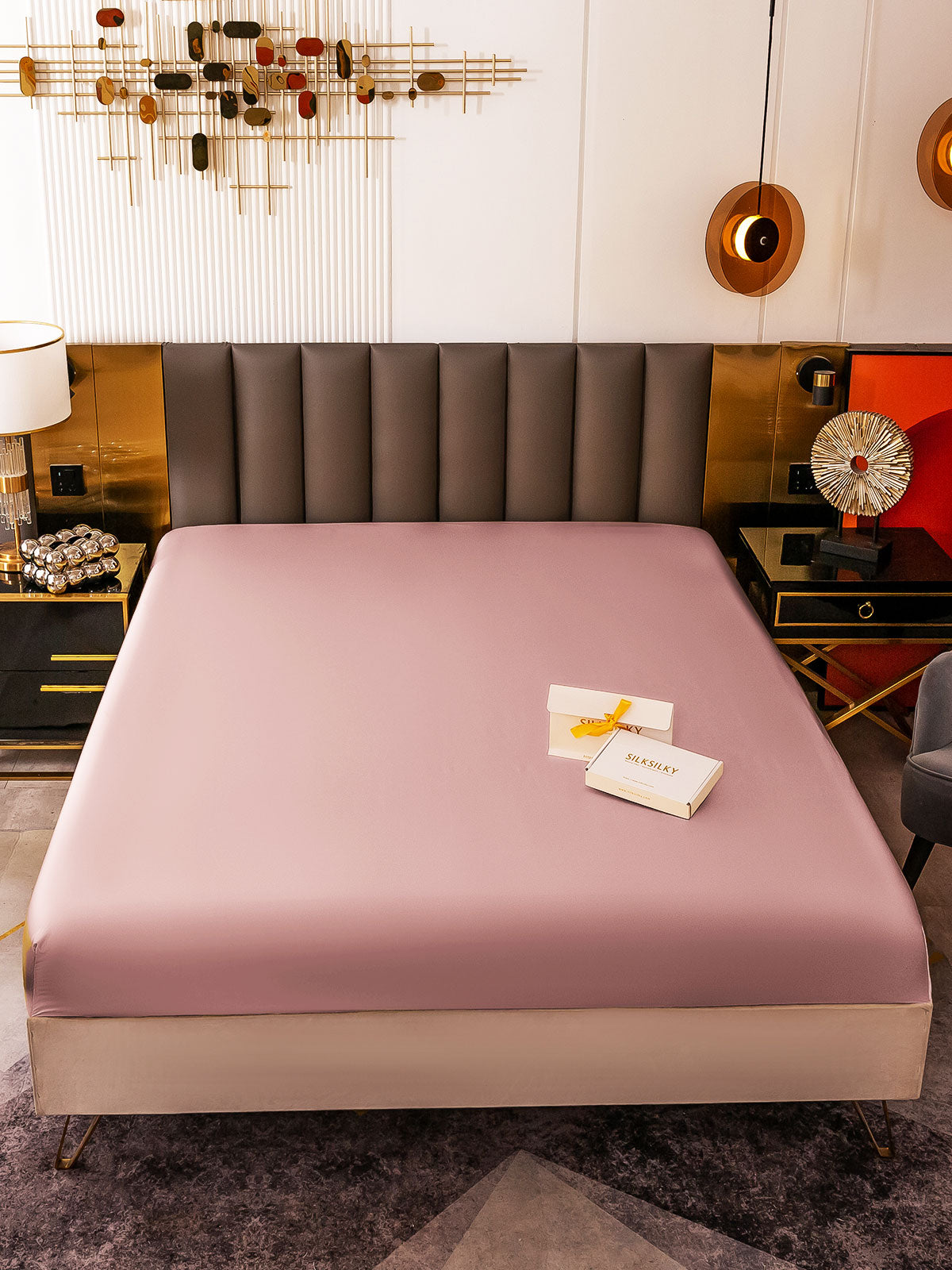 [Malva Pálido] SilkSilky-ES 19Momme Seda Pura Sheet 002