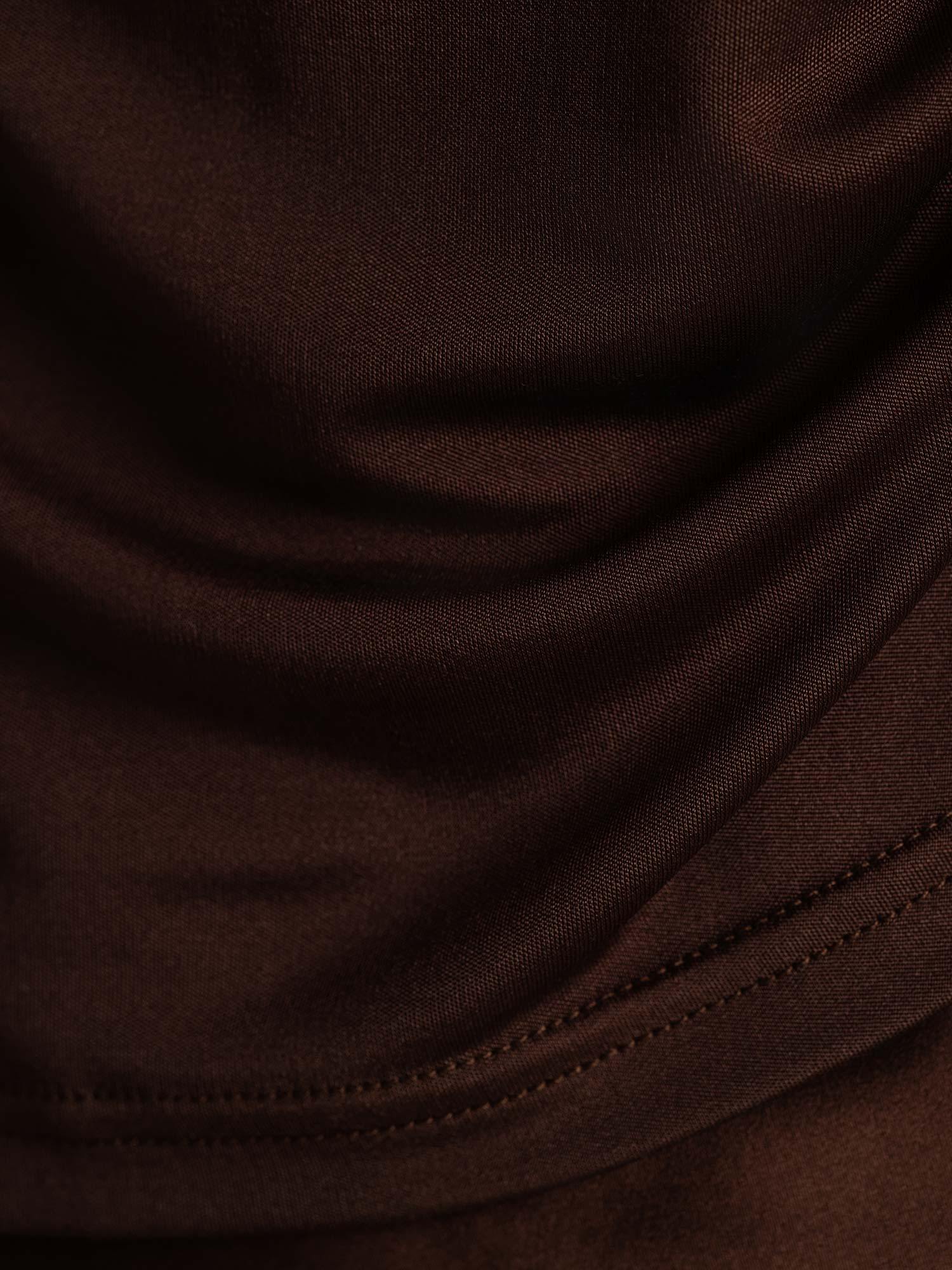 [Café] SilkSilky-ES Seda Pura Cuello Camisero Camisetas de Mujer 005