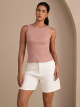 [Rosa] SilkSilky-ES Sleeveless Round Neck Top de tirantes 004