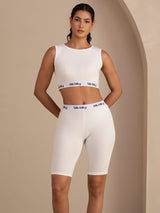 [Blanco] SilkSilky-ES Sleeveless Crew Neck Top de tirantes 003