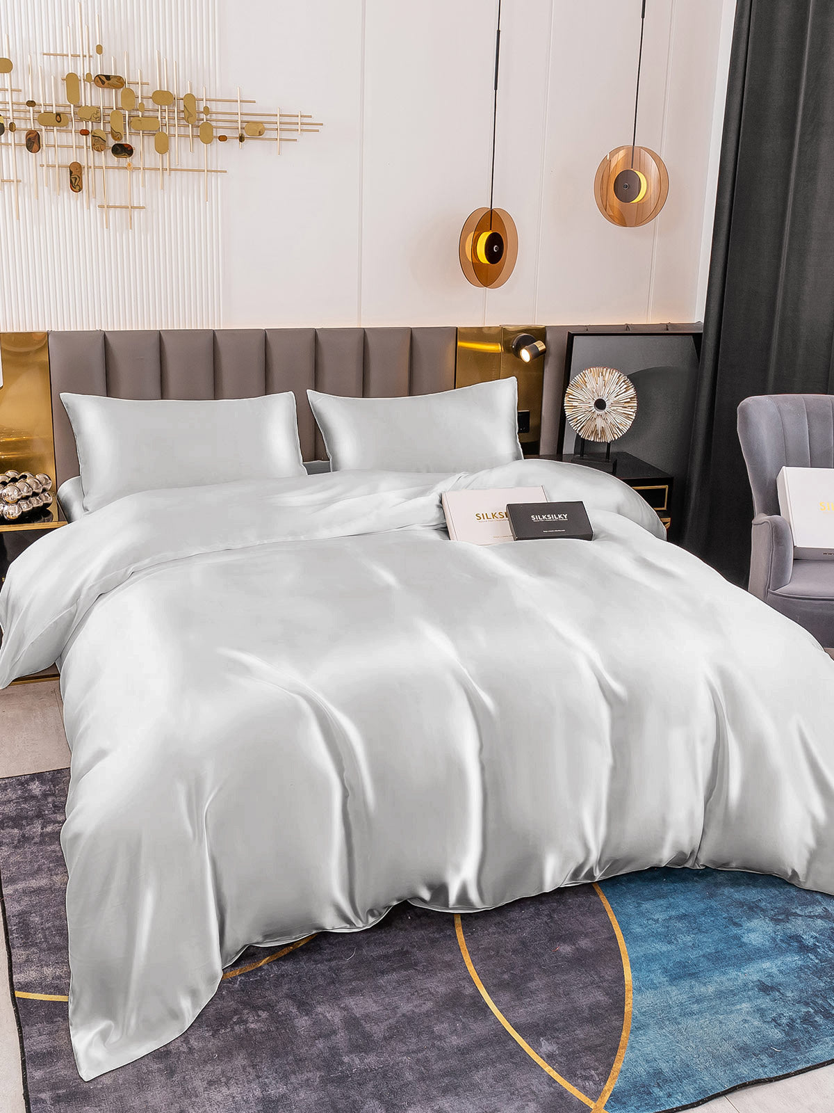 [Plata] SilkSilky-ES 19Momme Seda Pura Bedding Set 005