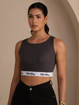 [Gris] SilkSilky-ES Sleeveless Crew Neck Top de tirantes 001