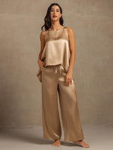 [Champán] SilkSilky-ES Sleeveless Pijamas de mujer 007