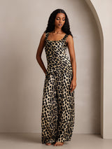 [Leopardo] SilkSilky-ES Seda Pura Cuello Barco Conjunto de tirantes 001,