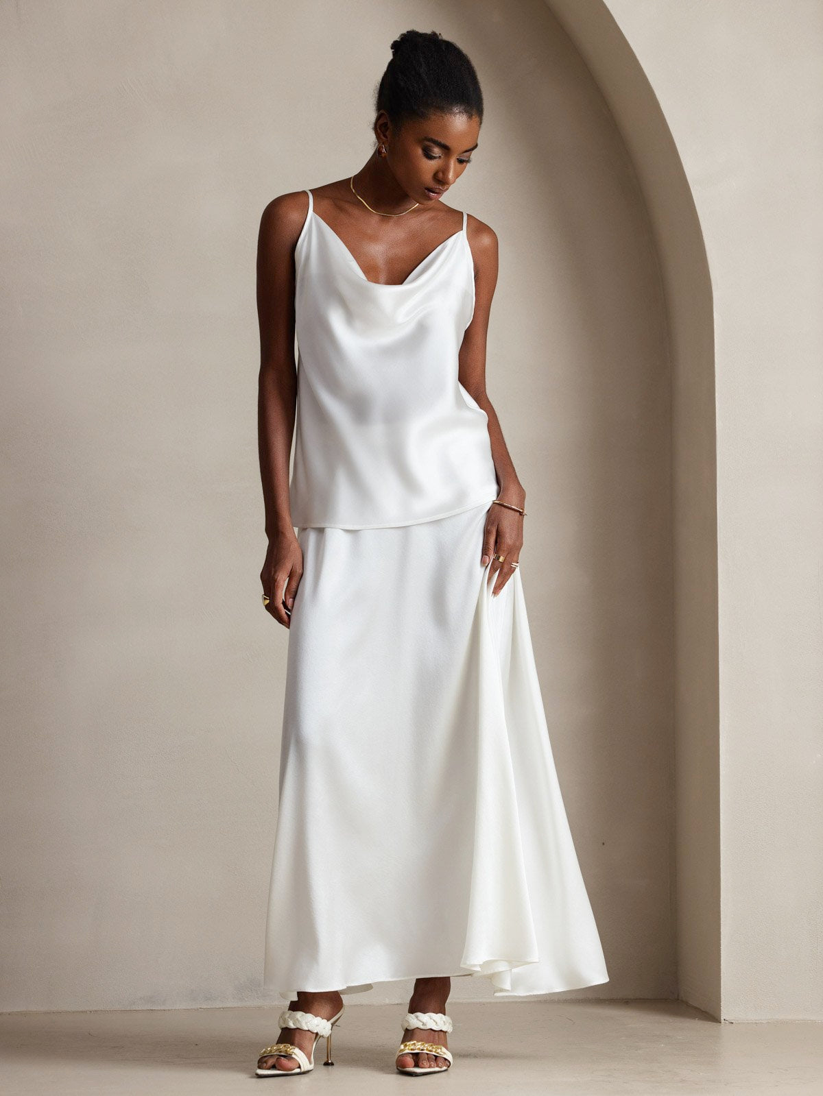 [Blanco] SilkSilky-ES 19Momme Seda Camisoles 008