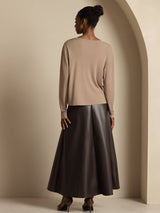 [Marrón Claro] SilkSilky-ES Long Sleeve Cárdigan Mujer 007