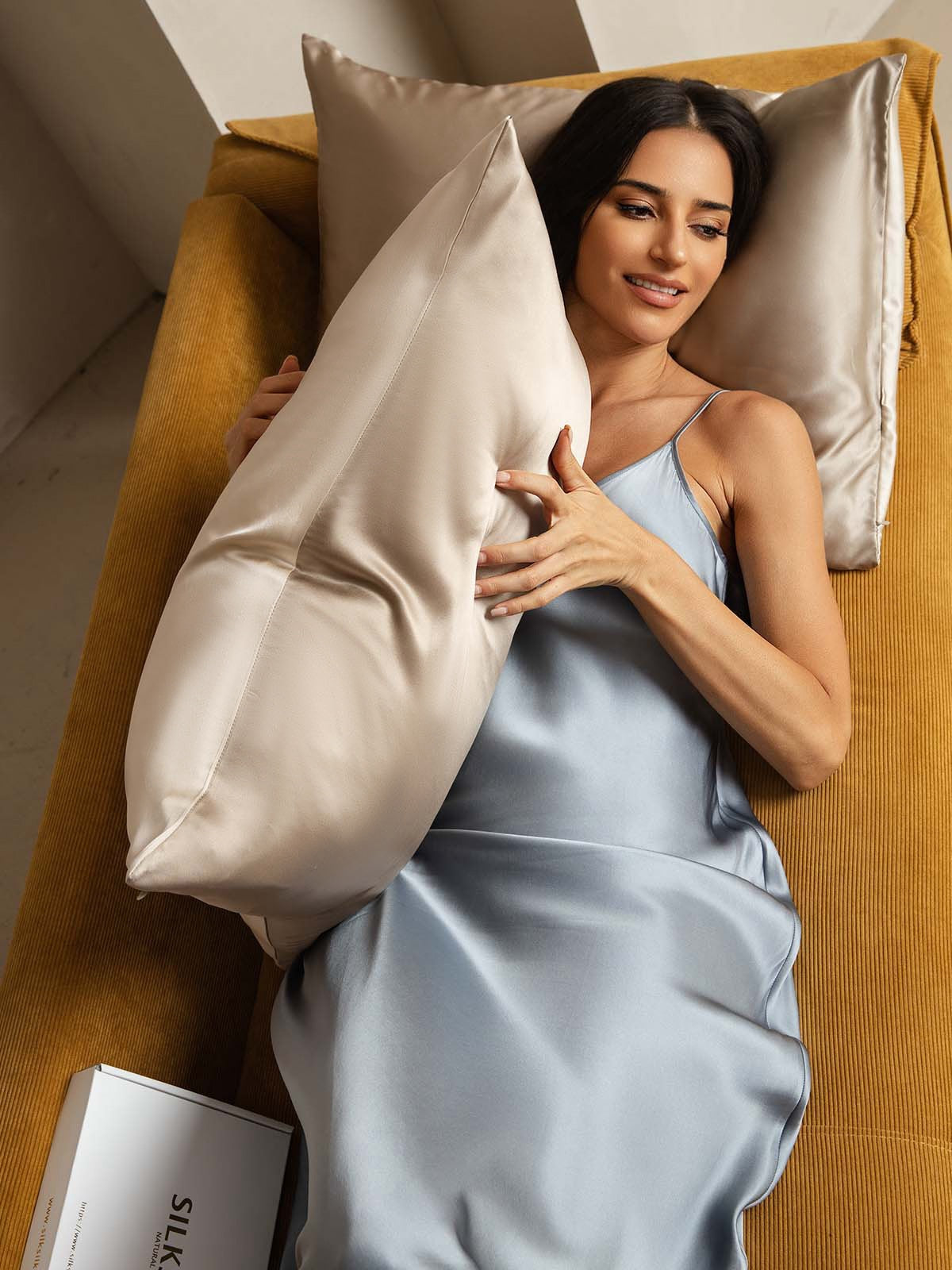 Fundas De Almohada De Seda De Mora 100% 22Momme - Diseño Bicolor