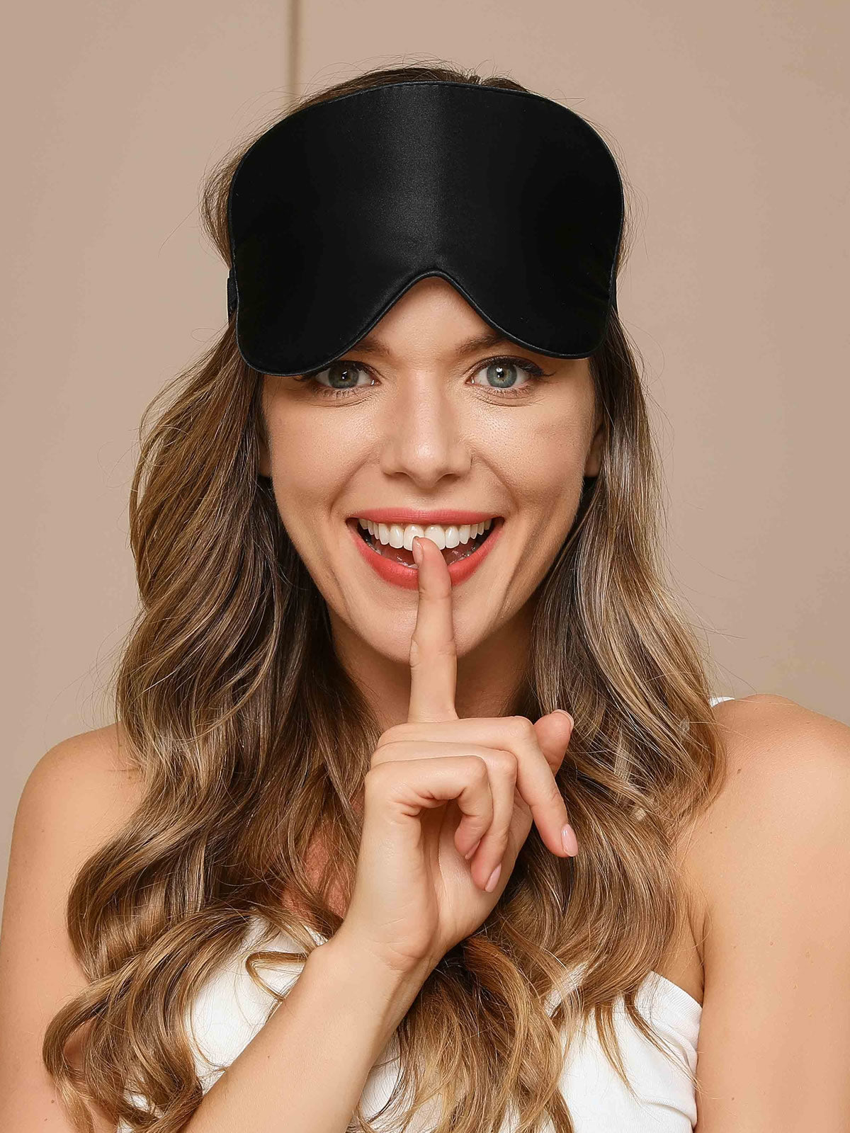 [Negro] SilkSilky-ES 19Momme Seda Pura Eye Mask 001