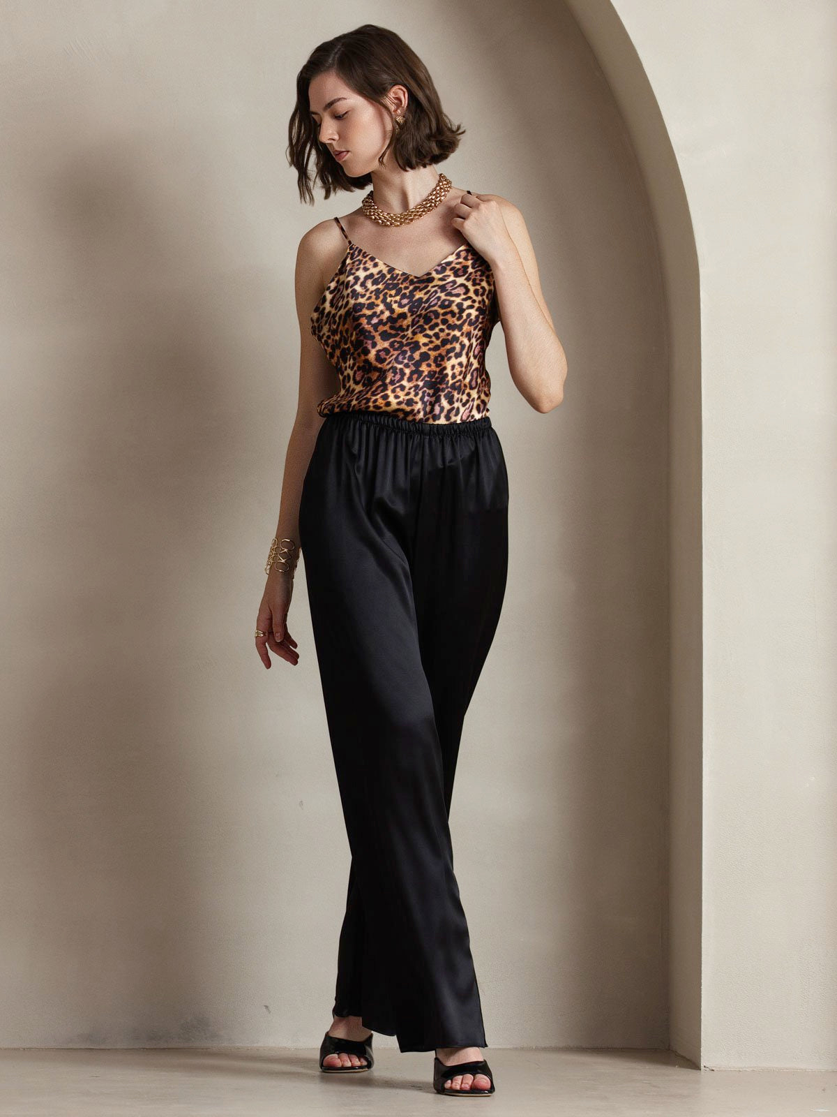 [Negro] SilkSilky-ES Pantalones de mujer 001