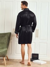 [Negro] SilkSilky-ES Long Sleeve Bata de hombre 002