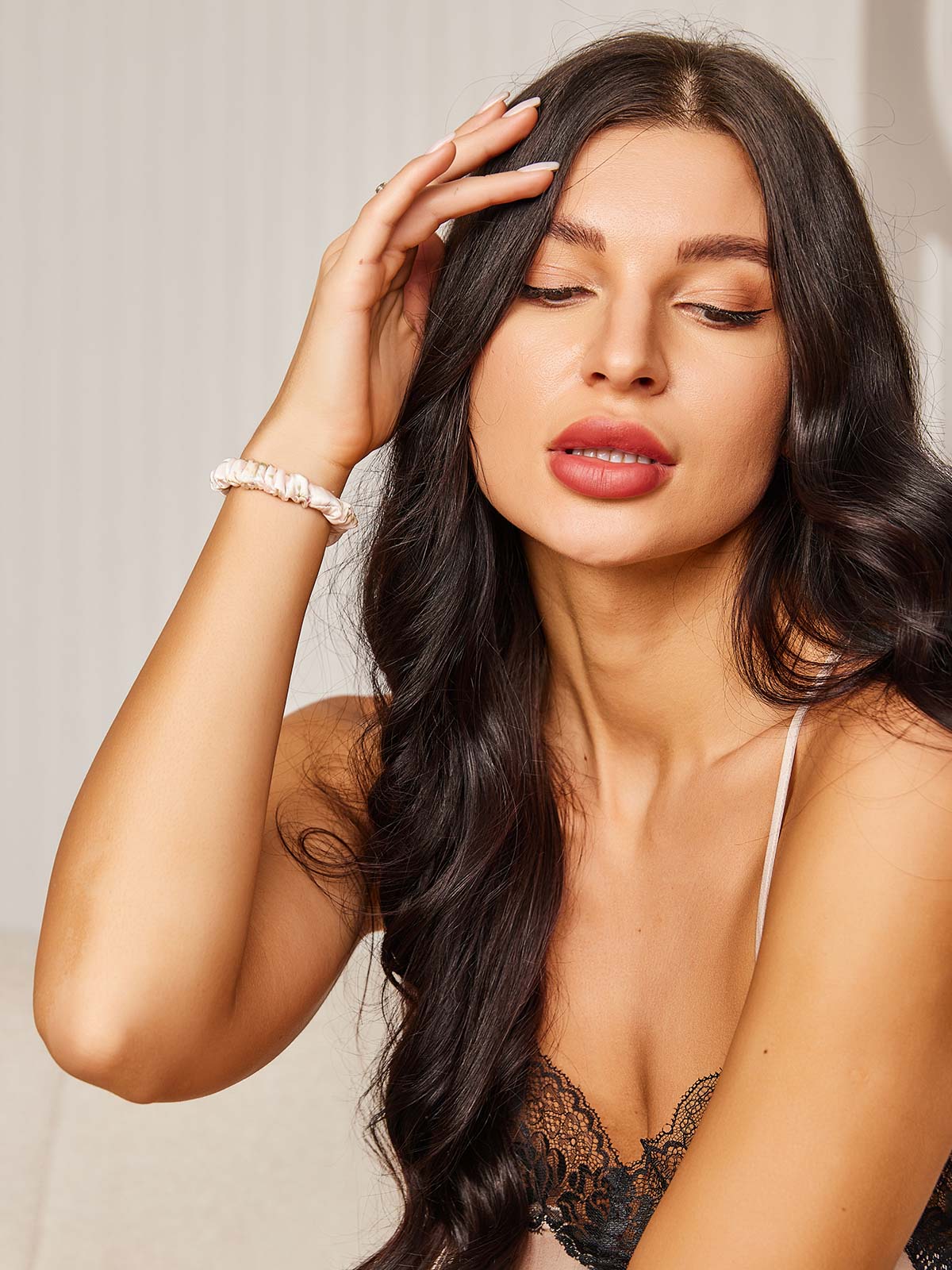 [Negro] SilkSilky-ES Scrunchie 003