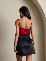 [Negro] SilkSilky-ES Seda Pura Skirt 002