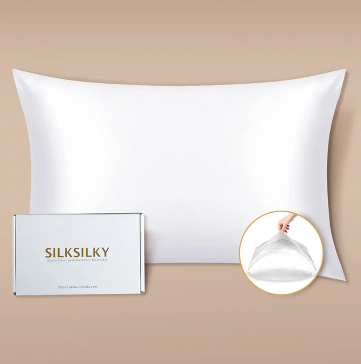 [Gris Oscuro] SilkSilky-ES 30Momme Seda Pura Pillowcase 001