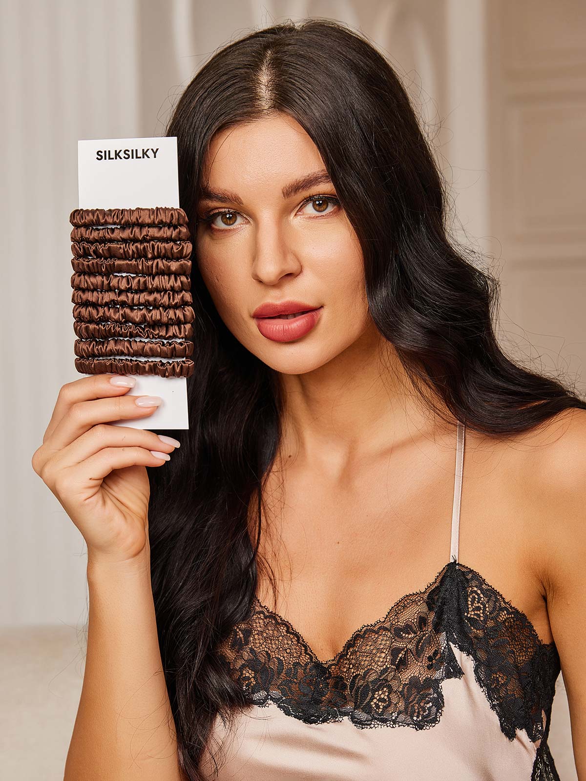 [Café] SilkSilky-ES 19Momme Scrunchie 001