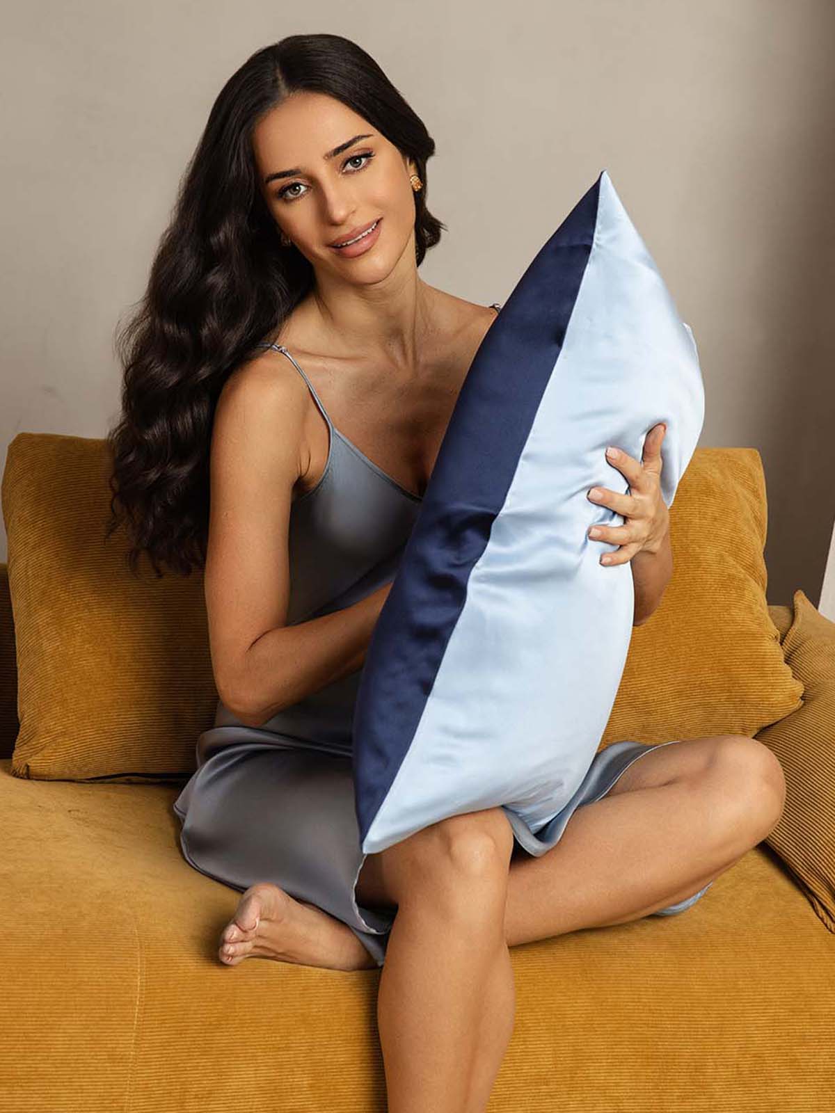 Fundas De Almohada De Seda De Mora 100% 19Momme - Diseño Bicolor