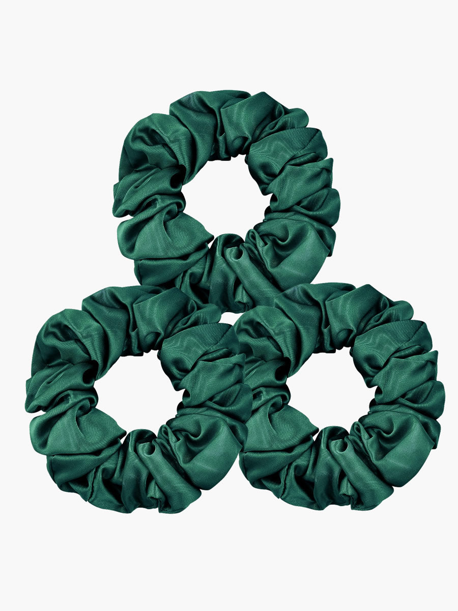 [Verde Oscuro] SilkSilky-ES 19Momme Scrunchie 002