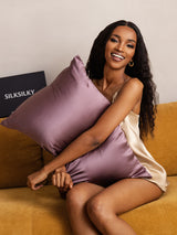 [Morado Oscuro] SilkSilky-ES 19Momme Seda Pura Pillowcase 003