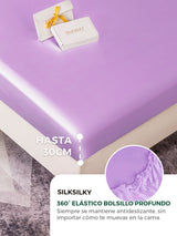 19Momme Juego De Seda De 4 Piezas: Funda Nórdica + Sábana Ajustable + 2 Fundas De Almohada