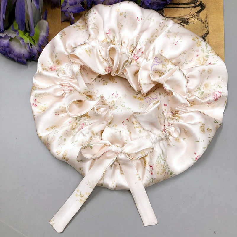 [Floral] SilkSilky-ES Seda Pura Sleep Cap 005
