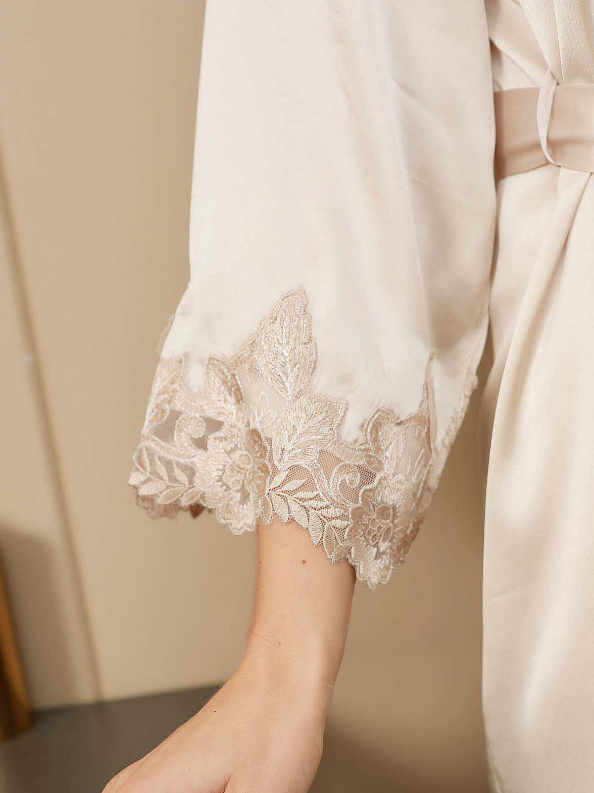 [Marfil] SilkSilky-ES Manga francesa Nightgown&Robe Set 010